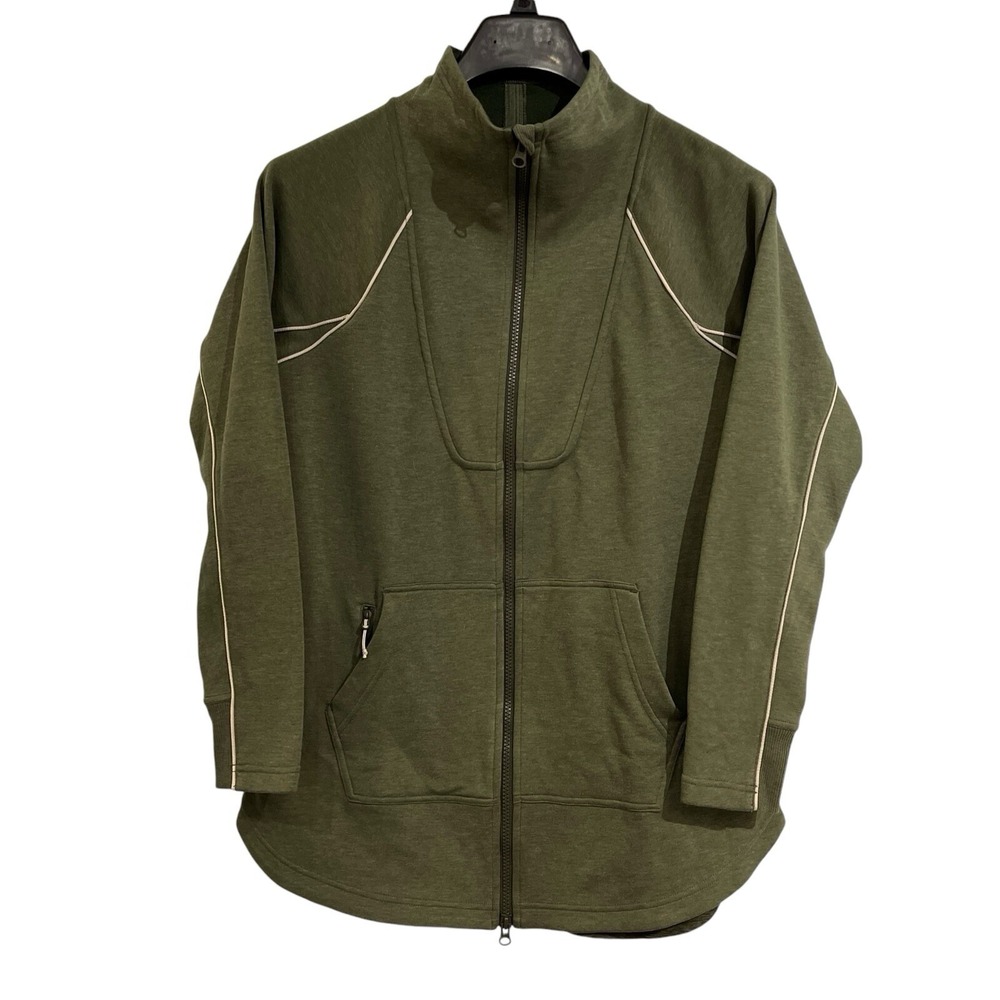 Title Nine Jacket Men S Olive Green Fleece Mock Neck Zip Up Outdoor Athletic